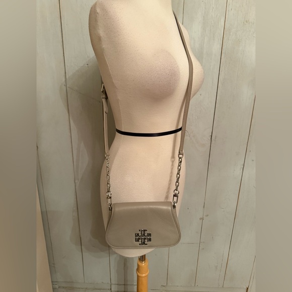 TORY‎ BURCH Britten Mini Crossbody Bag French Gray Silver Hardware Rt-398$ - Picture 5 of 9